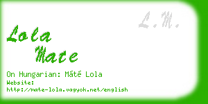 lola mate business card